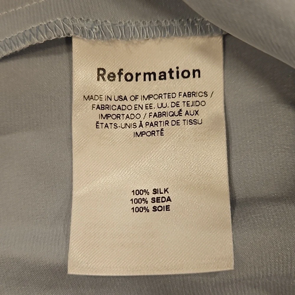 💕REFORMATION💕 Solay Silk Dress ~ Mineral 6 NWT